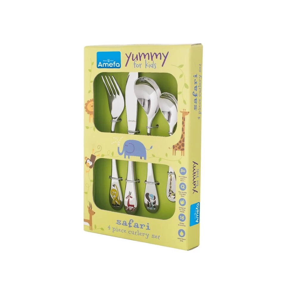 Amefa Safari - 4-delige Kinderbestekset 4 Amefa Safari - 4-delige Kinderbestekset - Afbeelding 2