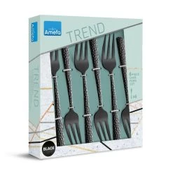 Amefa Felicity - 6 Gebaksvorkjes - Zwart -Beroemde Servies Winkel 1000087321 0102