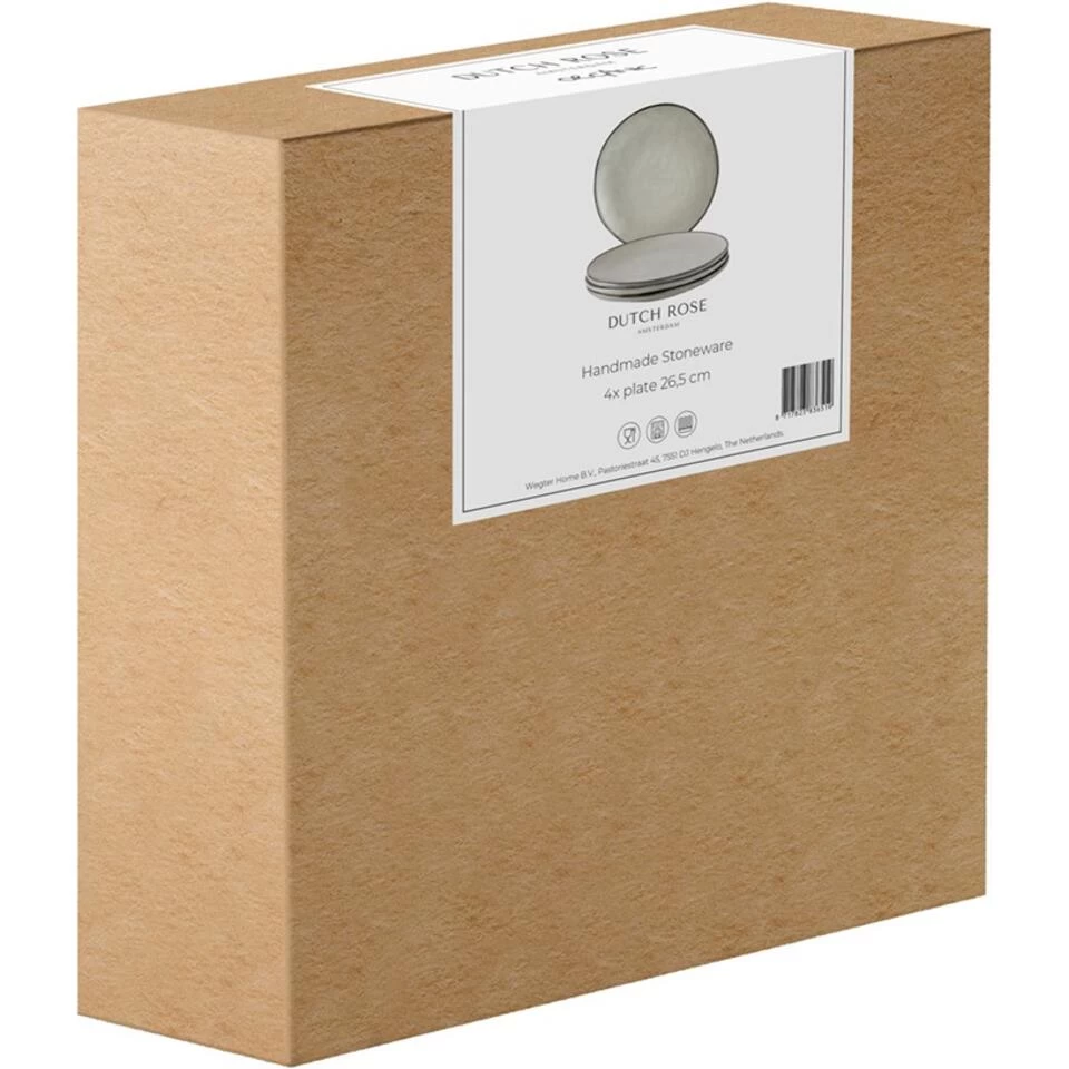 Dutch Rose Giftset 4 Borden 26,5 Cm Creme 5 Dutch Rose Giftset 4 Borden 26,5 Cm Creme - Afbeelding 3