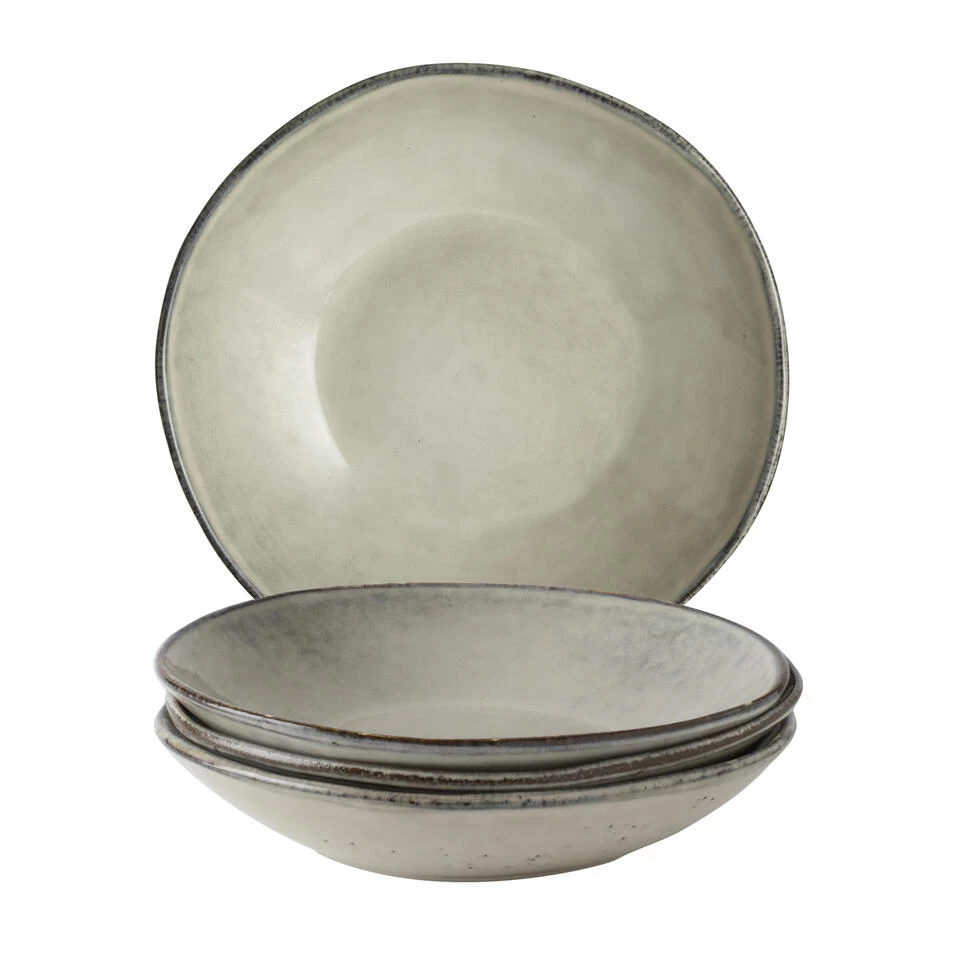 Dutch Rose Giftset 4 Borden Diep 23,5 Cm Creme 3 Dutch Rose Giftset 4 Borden Diep 23,5 Cm Creme