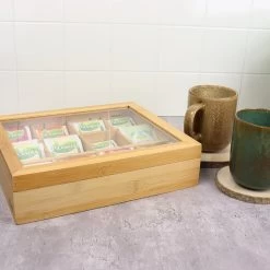 Orange85 Theedoos Theekist 12 Vaks Aanpasbaar Tot 6 Vaks Hout 23x28x7cm Bamboe -Beroemde Servies Winkel 1000087953 0101
