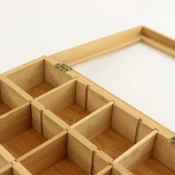 Orange85 Theedoos Theekist 12 Vaks Aanpasbaar Tot 6 Vaks Hout 23x28x7cm Bamboe -Beroemde Servies Winkel 1000087953 0110