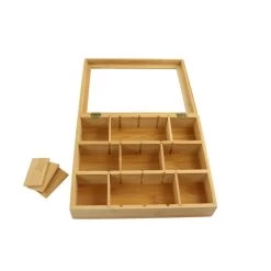 Orange85 Theedoos Theekist 12 Vaks Aanpasbaar Tot 6 Vaks Hout 23x28x7cm Bamboe -Beroemde Servies Winkel 1000087953 0111