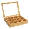 Orange85 Theedoos Theekist 12 Vaks Aanpasbaar Tot 6 Vaks Hout 23x28x7cm Bamboe -Beroemde Servies Winkel 1000087953