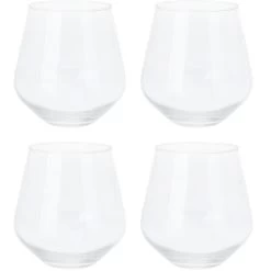 Excellent Houseware Whiskey Glazen - 4x - Transparant - 450 Ml