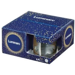 Luminarc Whisky Tumbler Glazen - 4x - Transparant Zwart - 300 Ml -Beroemde Servies Winkel 1000088605 0102