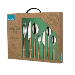 Amefa Eclat Nature - 26-delige Bestekset Voor 4 Personen - Wood Look -Beroemde Servies Winkel 1000088792 0102