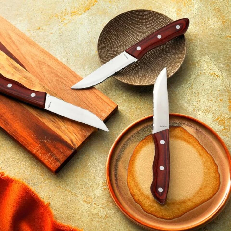 Amefa Hercule - 4 Steakmessen - Mahogany Red 4 Amefa Hercule - 4 Steakmessen - Mahogany Red - Afbeelding 2