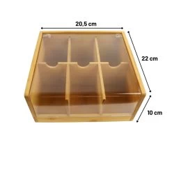 Orange85 Theedoos 6 Vaks Bamboe 20,5x22x10 Cm Kunststof -Beroemde Servies Winkel 1000090166 0110