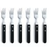 Amefa Pizza - 6 Steakvorken - Zwart -Beroemde Servies Winkel 1000090535