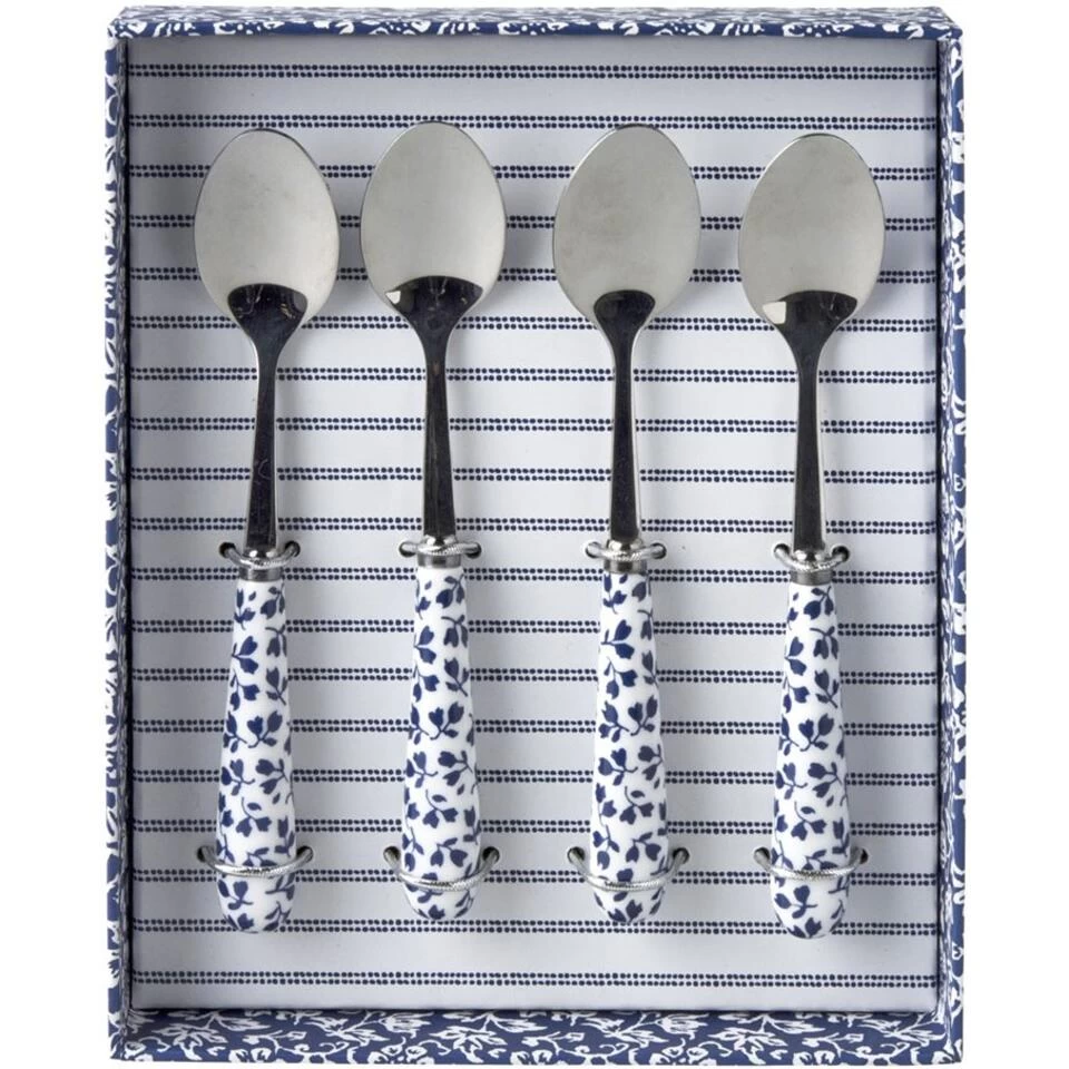 Laura Ashley Giftset 4 Theelepels Floris 4 Laura Ashley Giftset 4 Theelepels Floris - Afbeelding 2