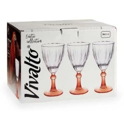 Vivalto - Wijnglazen Exotic Collection Set 6x Op Oranje Voet 275 Ml -Beroemde Servies Winkel 1000093169 0102