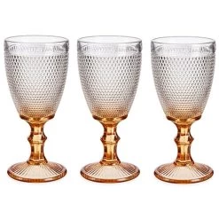 Vivalto - Luxe Wijnglazen Monaco Serie Set 6x Op Gouden Voet 330 Ml