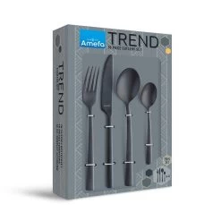 Amefa Manille - 16-delige Bestekset Voor 4 Personen - Stonewash Zwart 9 Amefa Manille - 16-delige Bestekset Voor 4 Personen - Stonewash Zwart -Beroemde Servies Winkel 1000093306 0103