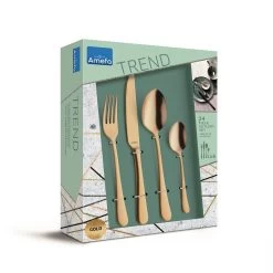 Amefa Austin - 24-delige Bestekset Voor 6 Personen - Mat Goud 9 Amefa Austin - 24-delige Bestekset Voor 6 Personen - Mat Goud -Beroemde Servies Winkel 1000093309 0103