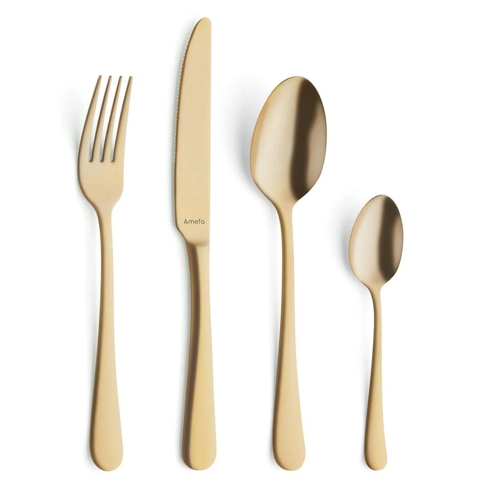 Amefa Austin - 24-delige Bestekset Voor 6 Personen - Mat Goud 3 Amefa Austin - 24-delige Bestekset Voor 6 Personen - Mat Goud