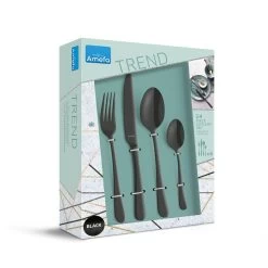 Amefa Austin - 24-delige Bestekset Voor 6 Personen - Mat Zwart -Beroemde Servies Winkel 1000093310 0103