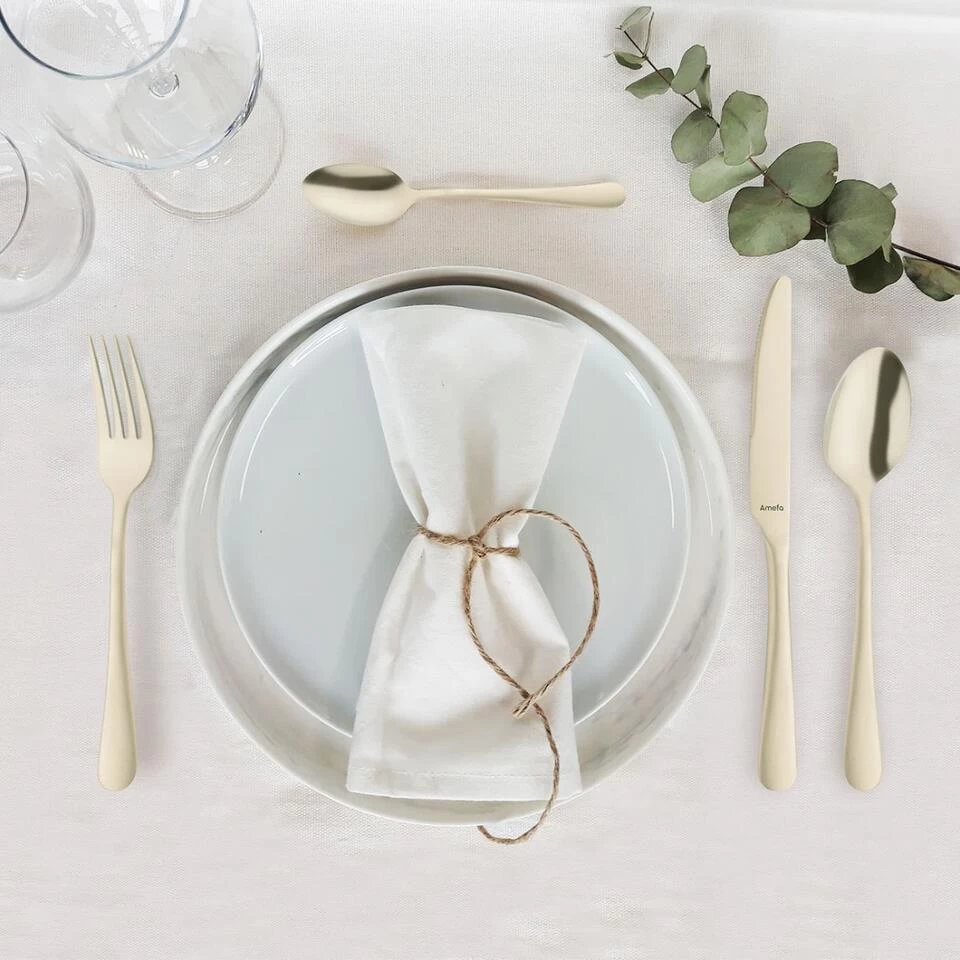 Amefa Austin - 24-delige Bestekset Voor 6 Personen - Mat Champagne 4 Amefa Austin - 24-delige Bestekset Voor 6 Personen - Mat Champagne - Afbeelding 2