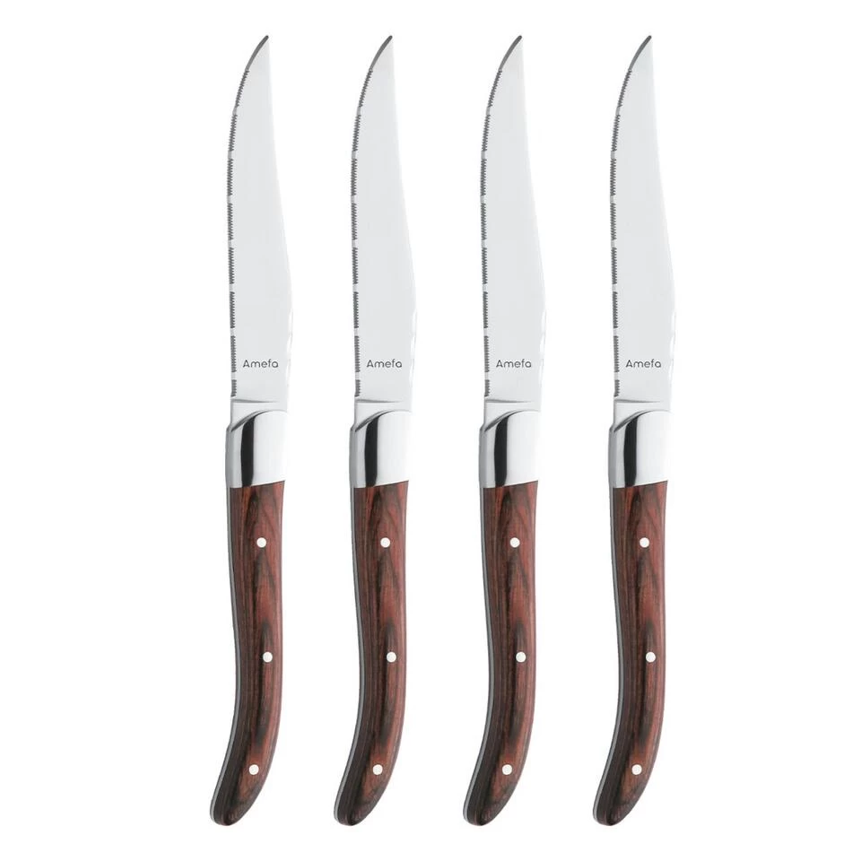 Amefa Royal Steak - 4 Steakmessen - Maroon Brown 3 Amefa Royal Steak - 4 Steakmessen - Maroon Brown