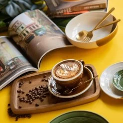 Egg Cappuccinokop Met Schotel - Set Van 2 - 250ml - Caramel -Beroemde Servies Winkel 1000093477 0103