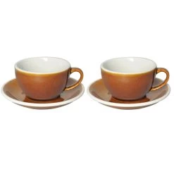 Egg Cappuccinokop Met Schotel - Set Van 2 - 250ml - Caramel