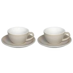 Egg Koffiekop Met Schotel - Set Van 2 - 150ml - Ivoor