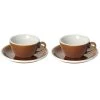 Egg Koffiekop Met Schotel - Set Van 2 - 150ml - Caramel -Beroemde Servies Winkel 1000093485