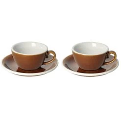 Egg Koffiekop Met Schotel - Set Van 2 - 150ml - Caramel