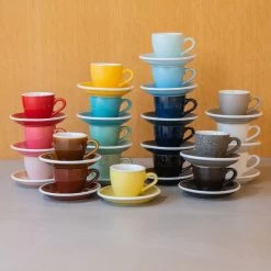 Egg Espressokop Met Schotel - Set Van 2 - 80ml - Zwart -Beroemde Servies Winkel 1000093486 0103
