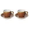 Egg Espressokop Met Schotel - Set Van 2 - 80ml - Caramel -Beroemde Servies Winkel 1000093502