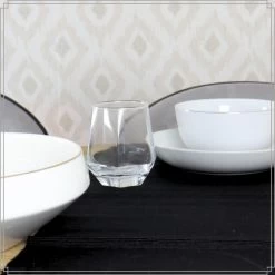 OTIX Waterglazen Set Van 6 300ml Diamant Vorm Transparant Glas -Beroemde Servies Winkel 1000094288 0111