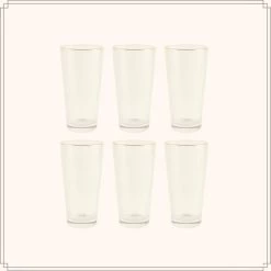 OTIX Waterglazen Longdrink Glazen Set Van 6 Stapelbaar 400ml Met Gouden Rand 7 OTIX Waterglazen Longdrink Glazen Set Van 6 Stapelbaar 400ml Met Gouden Rand -Beroemde Servies Winkel 1000094291 0101