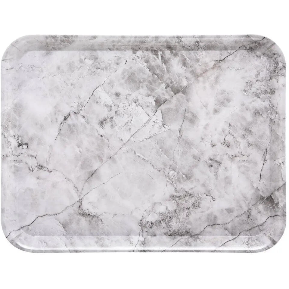 5Five Dienblad/serveer Tray Marble - Melamine - Creme Wit - 33 X 43cm 4 5Five Dienblad/serveer Tray Marble - Melamine - Creme Wit - 33 X 43cm - Afbeelding 2
