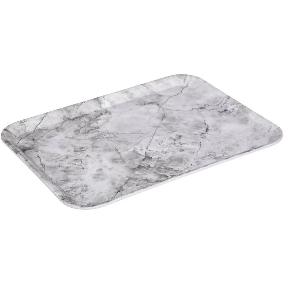 5Five Dienblad/serveer Tray Marble - Melamine - Creme Wit - 33 X 43cm 3 5Five Dienblad/serveer Tray Marble - Melamine - Creme Wit - 33 X 43cm