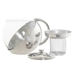 Items Theepot - Glas - RVS - 1100 Ml - Met Filter En Handvat -Beroemde Servies Winkel 1000096726 0101