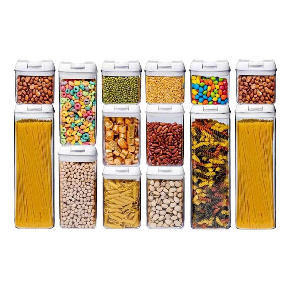 LW Collection Voorraadpotten 14 Stuks Met Stickers Witte Deksel 3 LW Collection Voorraadpotten 14 Stuks Met Stickers Witte Deksel