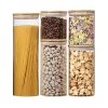 LW Collection Voorraadpotten Glas 5 Stuks Met Bamboe Deskel -Beroemde Servies Winkel 1000097165