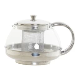 Items Theepot - Glas - RVS - 1050 Ml - Met Filter En Handvat