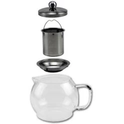Merkloos Glazen Koffiepot-theekan-theepot - Met Filter - 1,2 Liter