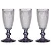 Vivalto - Luxe Champagneglazen Monaco Serie Set 6x Antraciet Voet 180 Ml -Beroemde Servies Winkel 1000099071