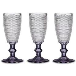 Vivalto - Luxe Champagneglazen Monaco Serie Set 6x Antraciet Voet 180 Ml