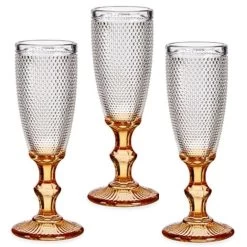 Vivalto - Luxe Champagneglazen Monaco Serie Set 6x Op Goud Voet 180 Ml