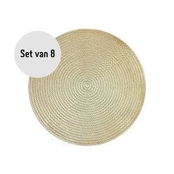 Krumble Placemat Rond - PVC - Goud - Set Van 2