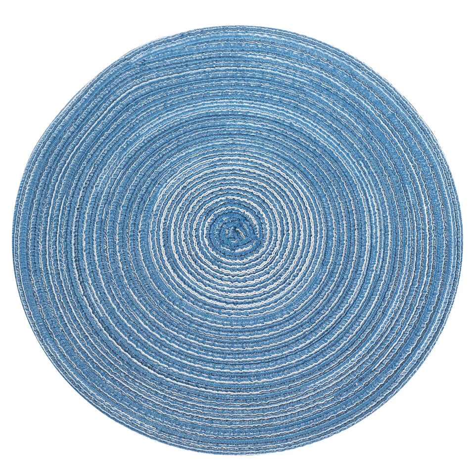 Krumble Placemat Rond - Blauw/grijs - Set Van 4 5 Krumble Placemat Rond - Blauw/grijs - Set Van 4 - Afbeelding 3