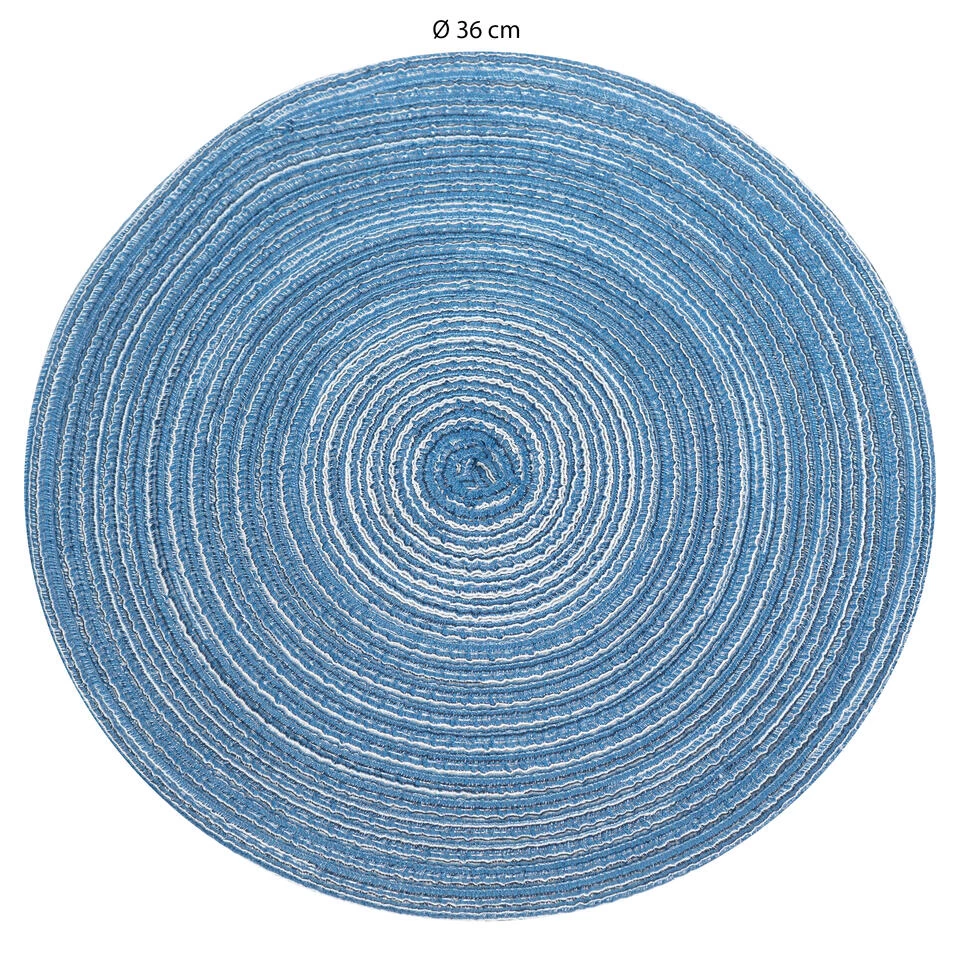 Krumble Placemat Rond - Blauw/grijs - Set Van 4 6 Krumble Placemat Rond - Blauw/grijs - Set Van 4 - Afbeelding 4