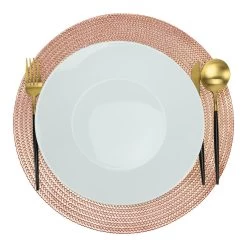 Krumble Placemat Rond - PVC - Rosegoud - Set Van 4 -Beroemde Servies Winkel 1000099159 0101