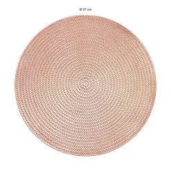 Krumble Placemat Rond - PVC - Rosegoud - Set Van 4 -Beroemde Servies Winkel 1000099159 0103