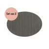 QUVIO Placemat Ovaal - 32 X 45 Cm - Grijs/bruin - Set Van 2 -Beroemde Servies Winkel 1000099164
