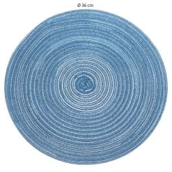 Krumble Placemat Rond - Blauw/grijs - Set Van 8 -Beroemde Servies Winkel 1000099170 0103