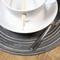 Krumble Placemat Rond - Zilver/grijs 9 Krumble Placemat Rond - Zilver/grijs -Beroemde Servies Winkel 1000099172 0103
